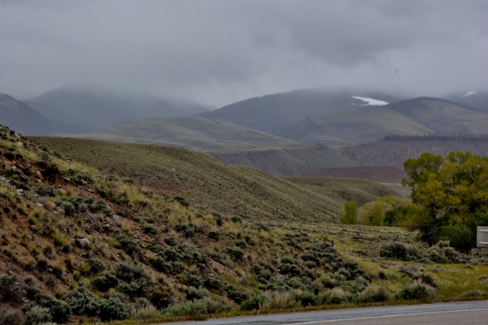 Wyoming landscape in the rain